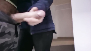 A boy shows a manhood to an unacquainted marvelous lady