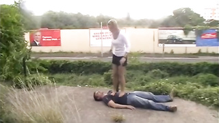 outdoor stomping in tights