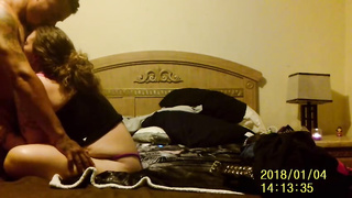 Plump towheaded is having xxx orgy in the late afternoon, while her counterpart is still at work