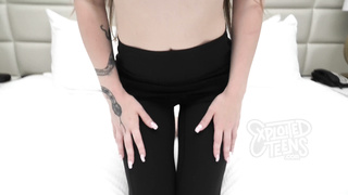 College cutie with big naturals licks ass and sucks cock