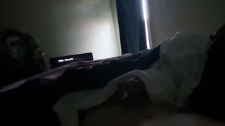 Ebony honey is fellating a rock rigid manmeat in the middle of the day, just for joy