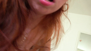 The crimson-haired lady was guilty and she had to ream her fuck-holes!