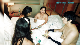 hunter romping 3 vaginas one by one - FFFM