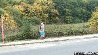 He picks up and rear end-romps super hot towheaded granny