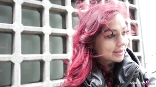 GERMAN SANDY-HAIRED SCHOOL TEENIE - Tat Model Ria Crimson - Pickup and Wet Audition Pound - GERMAN SCOUT ´