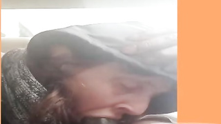 Manstick luving grannie was caught on gauze while she was deepthroating a good-sized, black trouser snake