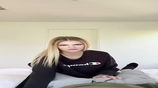 Puny breasted, blondie honey is stretching her gams broad open and luving while getting plowed stiff