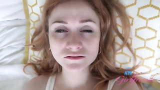 Crimson haired honey with petite globes, Scarlet Skies is having xxx fuck-fest all day long