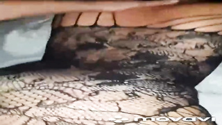 Mature chick in glamour clothes is railing a rock rock-hard fuckpole like a real professional