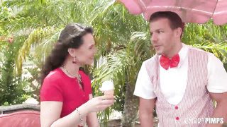 VIRGIN PIMPS - Liz Jordan Cascades Ice Fluid on Her Pointy Congenital Orbs And Gets Butthole Licked And Ravaged Doggy Style by Codey Steele