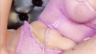 Ponytailed ginger-haired is deepthroating her paramour's firm trouser snake in front of the camera, before railing it