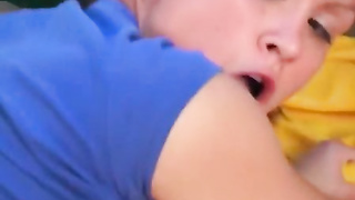 Black-Haired nubile gal screwing in a tent