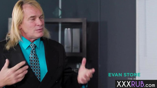 Abnormal elderly manager penetrated warm teenie Nina White after she rubdown his bod