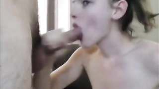 Enthralling teenage with pierced puffies is inhaling peckers as deep as she can, for free-for-all