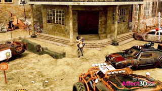 Big tits futa babes fucking in a post apocalyptic world in a 3d animation
