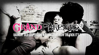 Kitty is having a 3some with 2 lezzy grandmas and groaning from delectation during an ejaculation