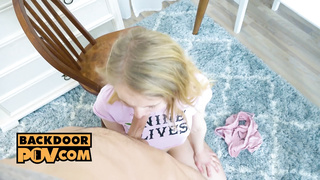 POINT OF VIEW - Sumptuous diminutive teenie Flora Pixie takes rod in her caboose