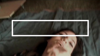 Frolic teenage dark haired is kneading and frigging her drenching raw vagina, because she wants to jizm