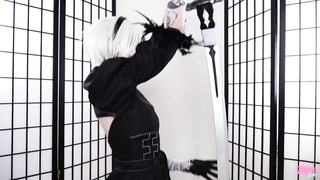 2B is getting exam by inspecting her whorey android's crevices - CUT version