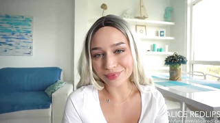 Glorious ash-blonde woman, Alice Redlips knows how to satisfy a boy and make him jizm