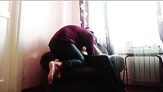 Wild, inexperienced bunette with furry slit is getting drilled in the middle of the day