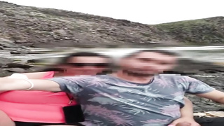 Promiscuous chick gave a deep oral pleasure to a crazy stranger, while they were alone on the beach