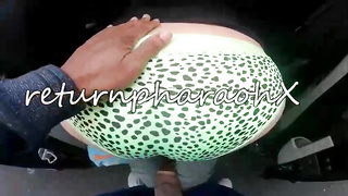 Huge bum gal is getting bum-fucked from behind in the back of a camper, during the day