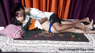 Magnificent desi Indian lady in her very first hook-up flick in messy hindi