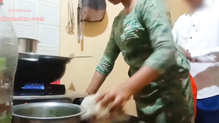 Indian cougar is getting porked in the kitchen instead of making lunch for her spouse