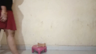 Indian honey is having hard-core hump with her step- parent and wailing from sensation while nutting