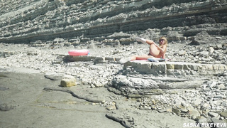 Incredible wild naturist nymph in sunglasses deep throats & rails a ample fuck stick in public beach - Sasha Bikeyeva