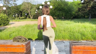 Ravishing stunner with a uber-cute, chubby booty is getting screwed in a rear end- fashion pose