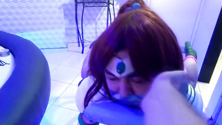 Naughty stunner, Sailor Jupiter got trussed up and obliged to spunk with a little intercourse fucktoy