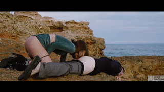 Italian stunner Silvia Soprano idolizes her superior's culo and soles as they walk along the river