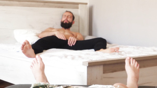 Stud masturbates off in front of me and that brings my smoothly-shaven taut vagina to real ejaculation