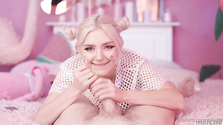 Blue- saw damsel with hefty titties, Eva Elfie enjoys to blow man-meat and slurp new spunk