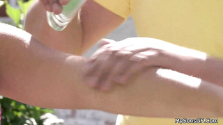 Boy caught aged parent nailing his gf outdoors