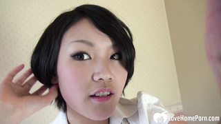 Co-employee deep-throats me off before I nail her