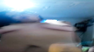 Mature dame with curly hair is deepthroating her paramour's pecker and getting screwed from the back