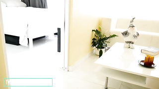 Sumptuous Ebony model is using a immense intercourse fucktoy while wanking in front of the camera