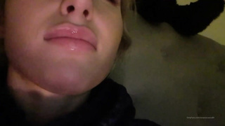 Doll with sensuous lips is doing softcore stuff on web cam, because it perceives so boinking superb