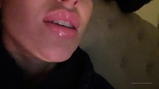 Doll with sensuous lips is doing softcore stuff on web cam, because it perceives so boinking superb