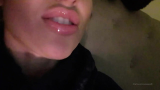 Doll with sensuous lips is doing softcore stuff on web cam, because it perceives so boinking superb