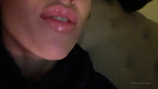 Doll with sensuous lips is doing softcore stuff on web cam, because it perceives so boinking superb