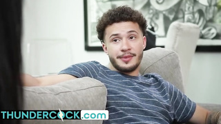 Yankee cougar with monstrous globes is having hard-core hookup with her step- sonny, on the bed