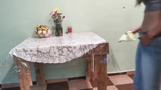 Slender Spanish stunner is getting pulverized from the back in the middle of the day