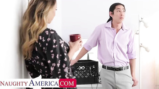 Brit ash-blonde, McKenzie Lee ikes to fumble her bean while having fuck-a-thon, to spice it up