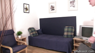 Brothers girlfriend cuckold pound with mate