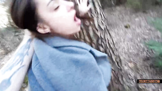 Грубо трахнул горячую шлюшку в лесу и кончил ей в рот Porno Movies - Tube8