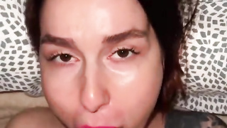 Night lovemaking from a duo and facial cumshot jizz shot KleoModel